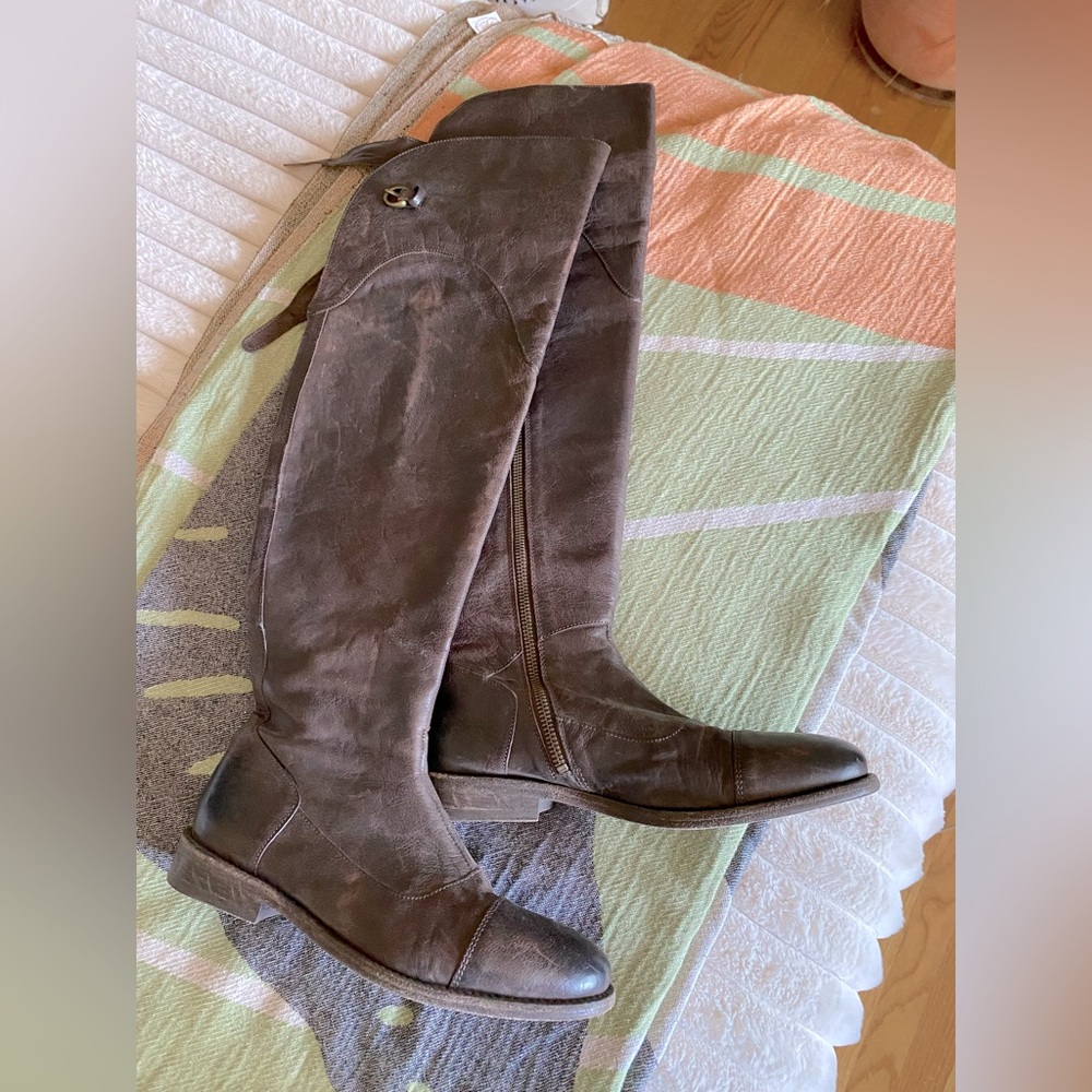All Saints Leather over the knee boot